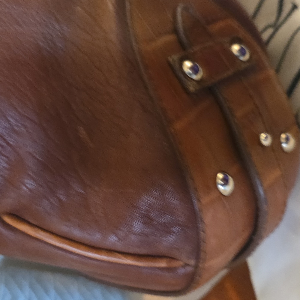 FURLA ITALIAN Brown Leather LUX Shoulder Bag Reposh - Picture 12 of 13